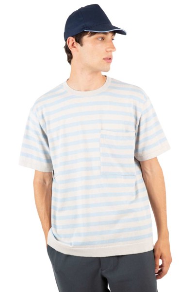 Sandwich Peak Cap - 5 Panels - White / Navy