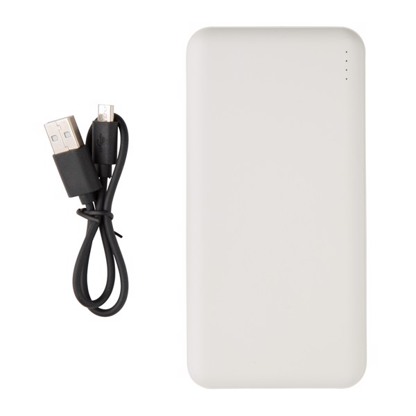 High Density 10.000 mAh Pocket Powerbank - White