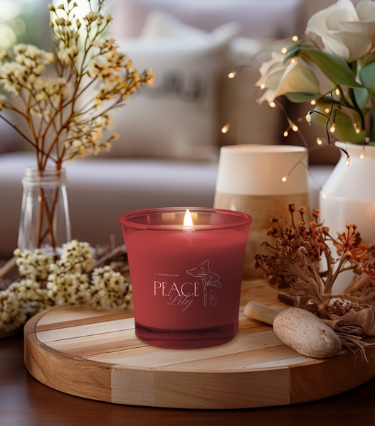 Ray candle glass, diameter 86 mm - Transparent
