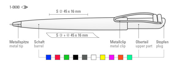 TORSION guľôčkové pero - Biela