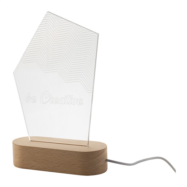 Trophée lampe LED Woodify - Transparent / Naturelle