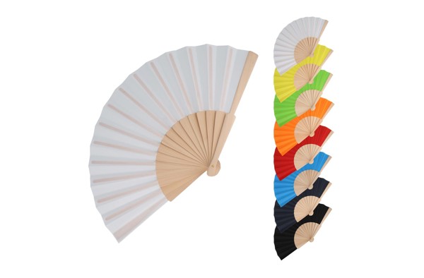 Hand fan wood &amp; R-PET - White