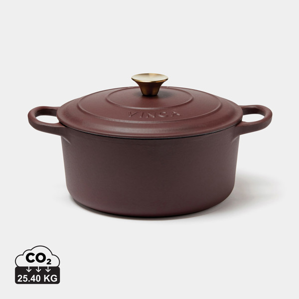 VINGA Monte enameled cast iron pot 5.5L - Burgundy