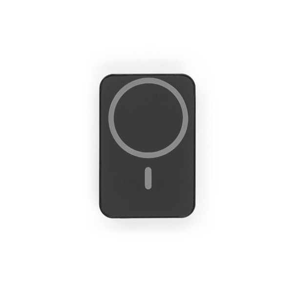 AMPERE 5. 5'000 mAh magnetisk powerbank med 15W superhurtig trådløs oplader i genanvendt ABS (100 % rABS) - Sort