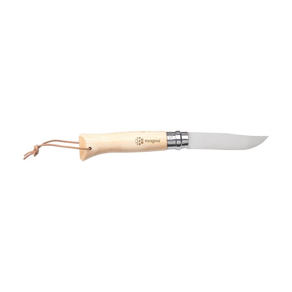 Opinel Inox No 08 Natural pocket knife | With belt pouch
