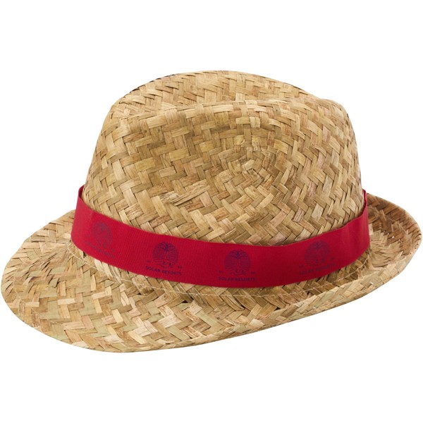 Chapeau de paille Pricus - Rouge / Naturel