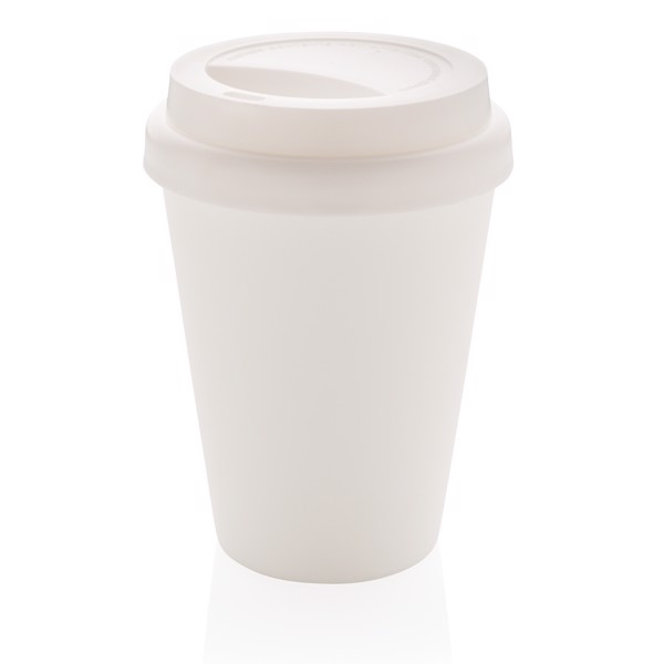 Többször használatos, duplafalú kávésbögre 300 ml - Fehér