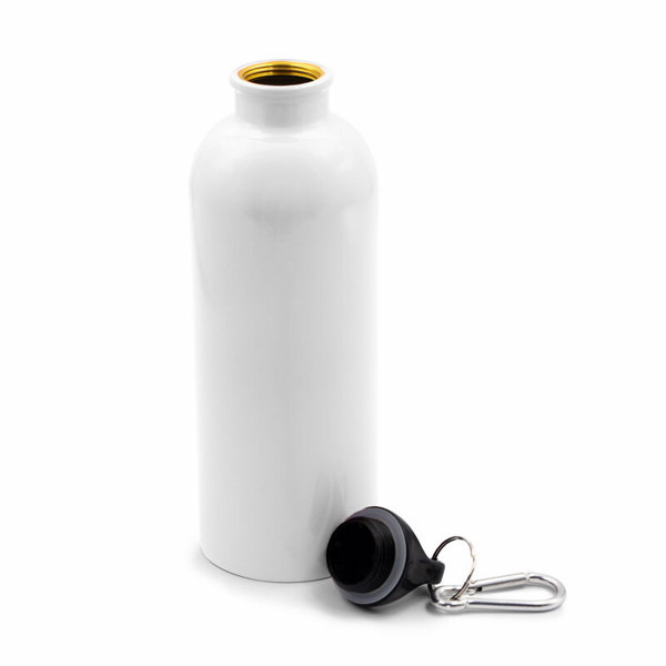Sports bottle 500 ml with carabiner clip | Brenda - white