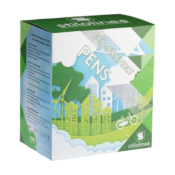 Stilolinea Raja Chrome Recycled Pen - white / Blue