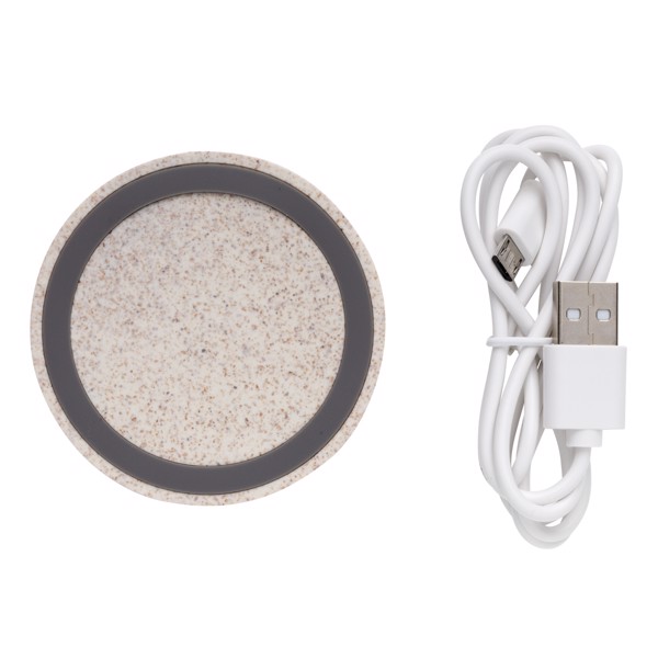 Anvil wireless charger 5W,wheatstraw,Ø70 mm