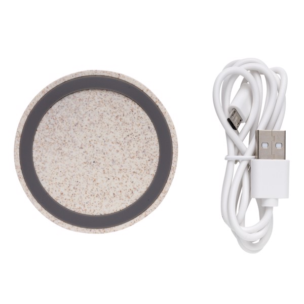 Wheat Straw 5W round wireless charging pad