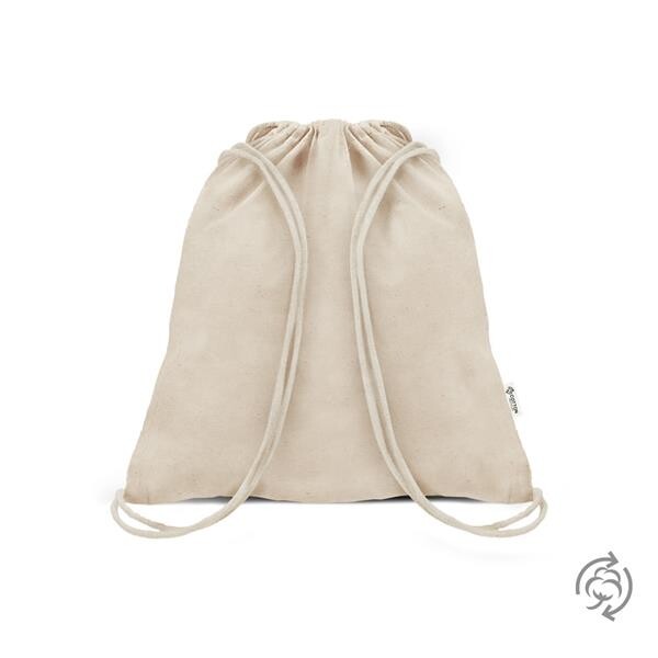 Saco Mochila Em Algodão Reciclado 140G. - Crú