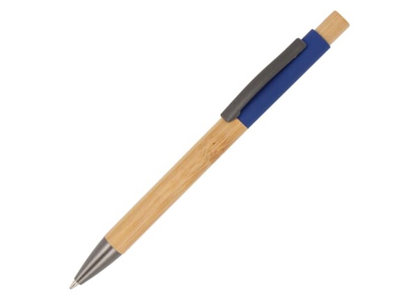 Stylo-bille Madrid bambou - Bleu foncé