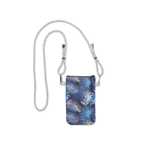 Bolsa acolchoada para telemóvel com cordão ajustável 