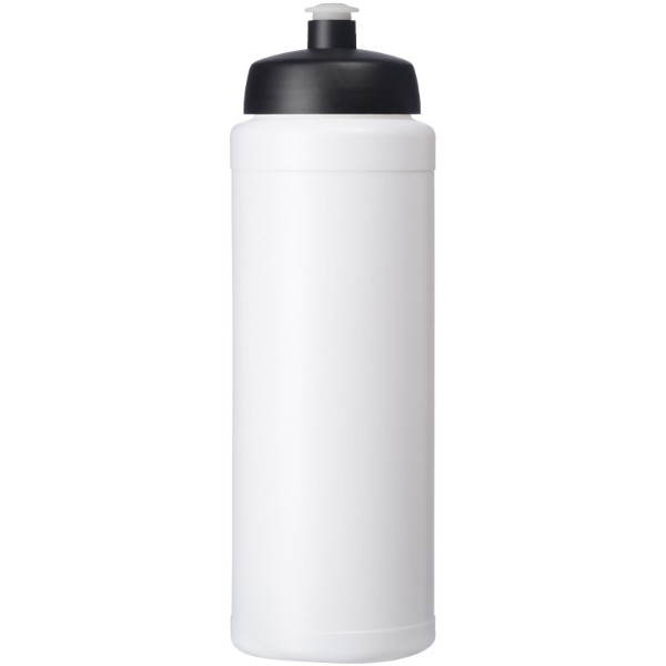 Garrafa desportiva de 750 ml com tampa desportiva "Baseline® Plus grip" - Branco / Preto Liso