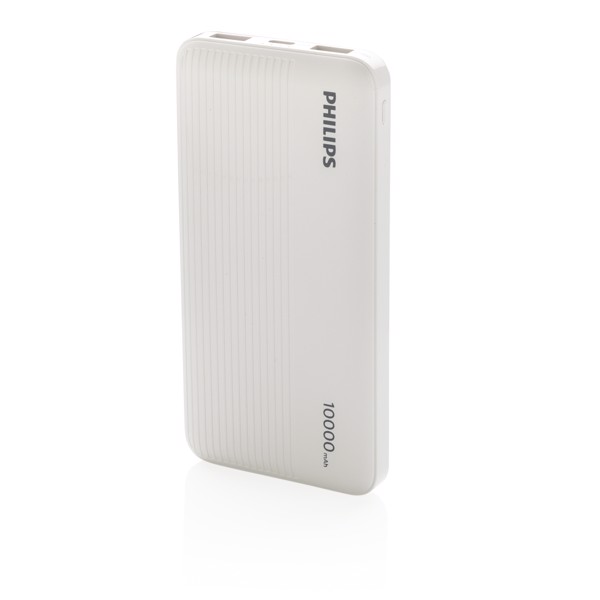 Philips 10.000 mAh slim powerbank, hvid