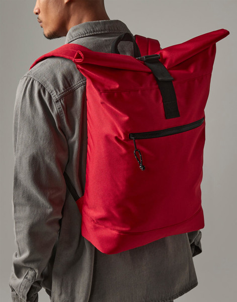 Recycled Roll-Top Backpack - Black / ONE SIZE
