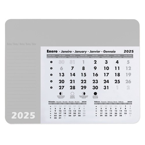 TAPIS DE SOURIS CALENDRIER "DENNIS" - Argent