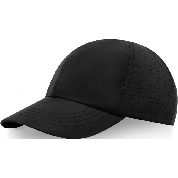 Mica 110 g/m² GRS recycelte Cool Fit Kappe mit sechs Segmenten - schwarz