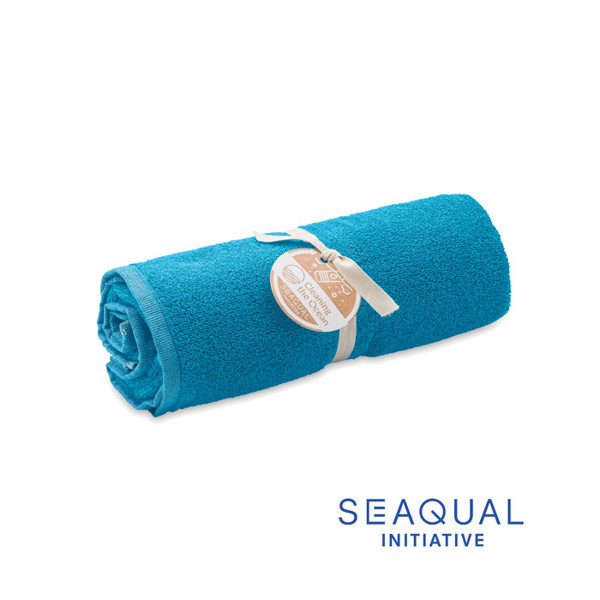 SEAQUAL® towel 70x140cm Sand - Turquoise