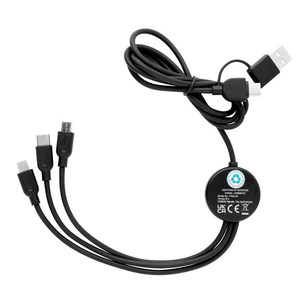 Xd Collection 6-v-1 kabel, 120 cm, recikliran TPE
