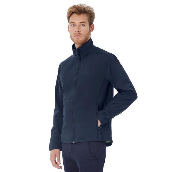 Casaco B&C Id.701 Softshell Men 300G - 96% Poliéster/ 4% Elastano - Branco / L