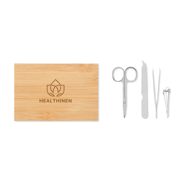 Sewa manicure set, bamboo case, 4 tools