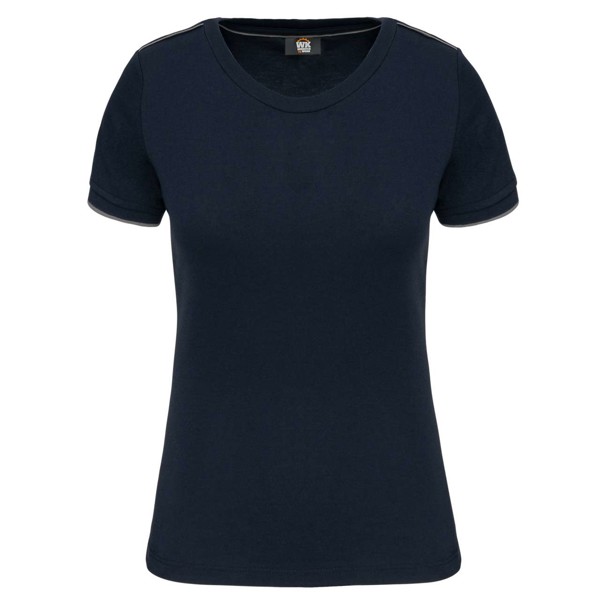 Ladies Short-Sleeved Daytoday T-Shirt - Navy / Silver / XS