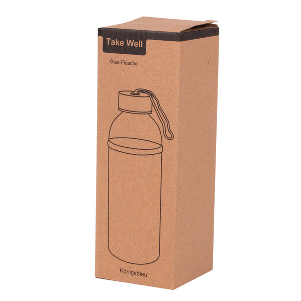 Glass Bottle Take Well - Royal Blue / Transparent