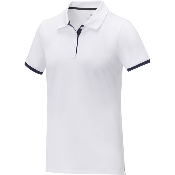 Polo Morgan à manches courtes deux tons femme - Blanc / 2XL