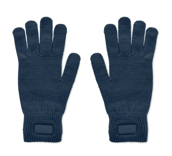 Guanti in maglia in RPET Handnit - Francese Navy