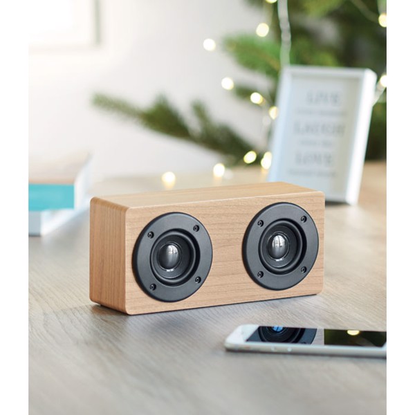 Wireless speaker 2x3W 400 mAh Sonictwo - Wood