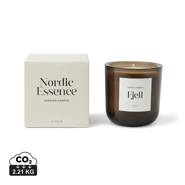 Vinga scented candle, soy wax, 32h burn time - White / Brown