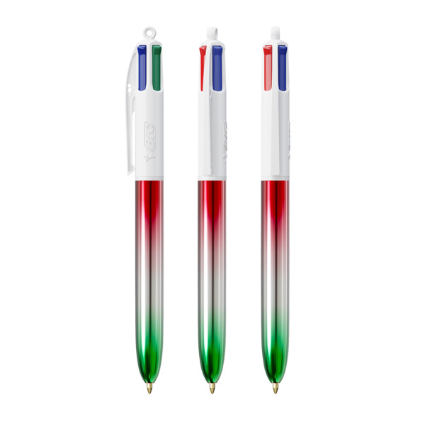 BIC® 4 Couleurs® Flags Collection - vert - argent - rouge