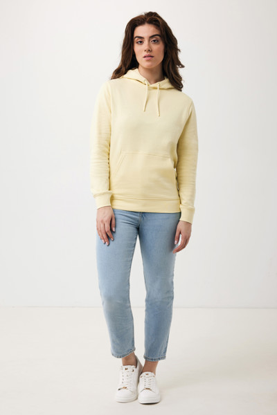 Lehká mikina s kapucí Iqoniq Rila z recykl. bavlny - Cream Yellow / XS