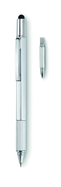 Spirit level pen with ruler Toolpen - Matt Silver