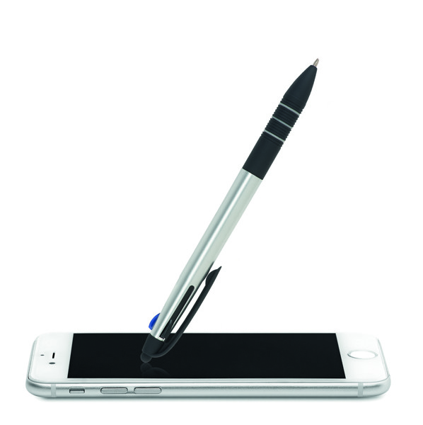 3 colour ink pen with stylus Multipen - Silver