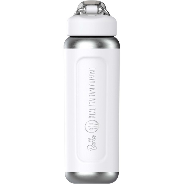 Garrafa de água isolada em aço inoxidável reciclado Stanley Classic Wellspring 710 ml - Branco
