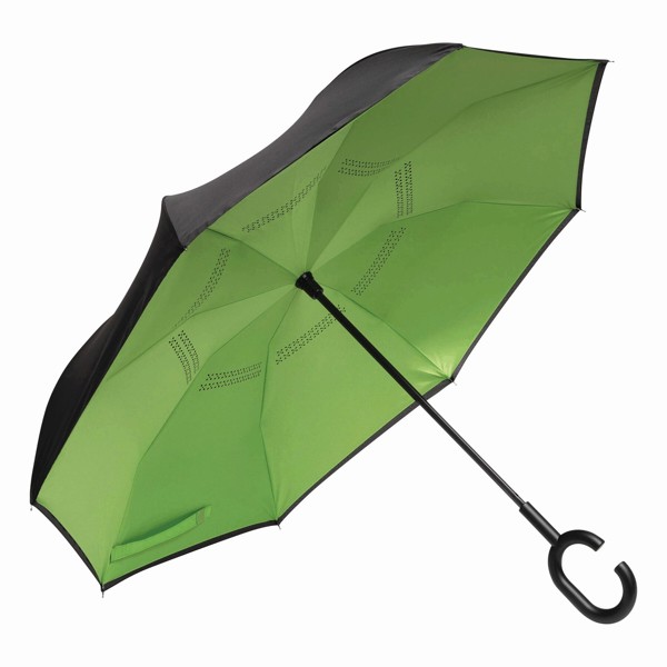 Stick Umbrella Flipped - Black / Light Green