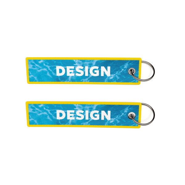 Full colour printed key tag - Bright Yellow / 13x3cm