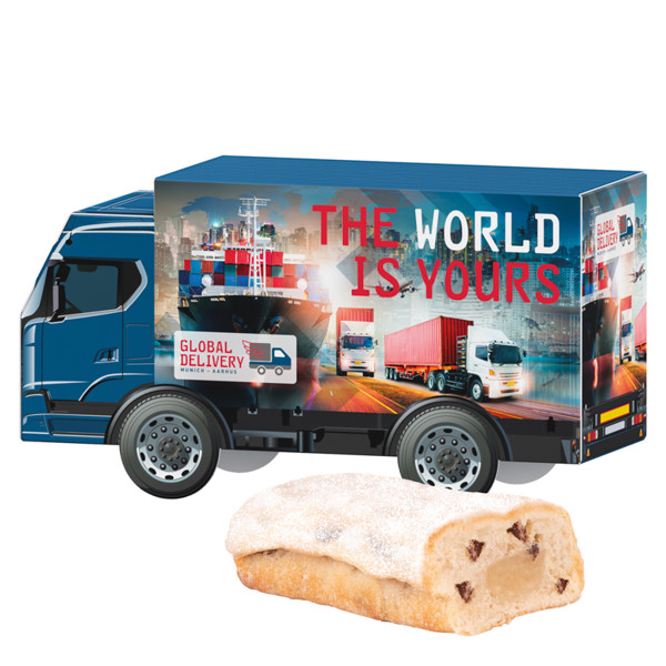 3D present truck, mini stollen | 1 KuchenMeister mini stollen, 80 g