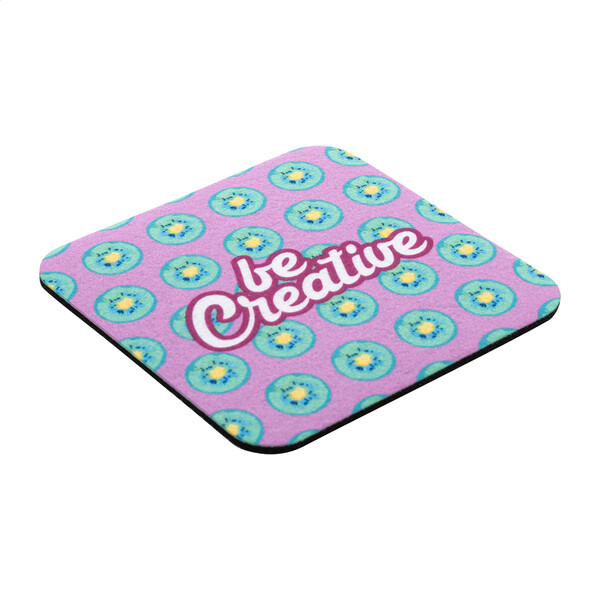 Coaster din fetru, RPET CreaFelt Drink Plus, cerc - Alb