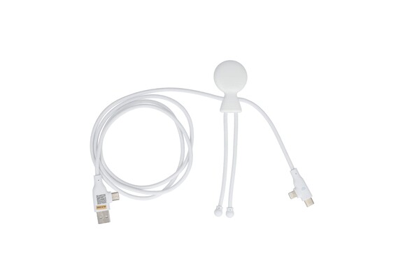 Câble de charge multi-ports Xoopar Mr. Bio Long 60 W PD – 1.2 mètre - Blanc