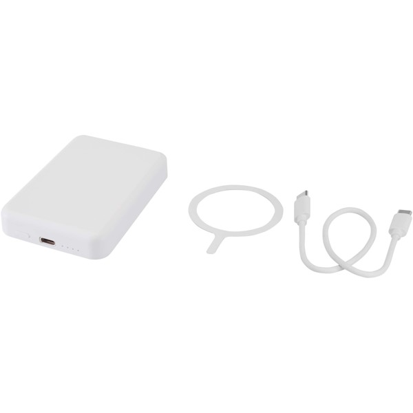 Acrab 15 W 5.000 mAh magnetische kabellose Powerbank mit 20 W PD aus recyceltem Kunststoff - weiss