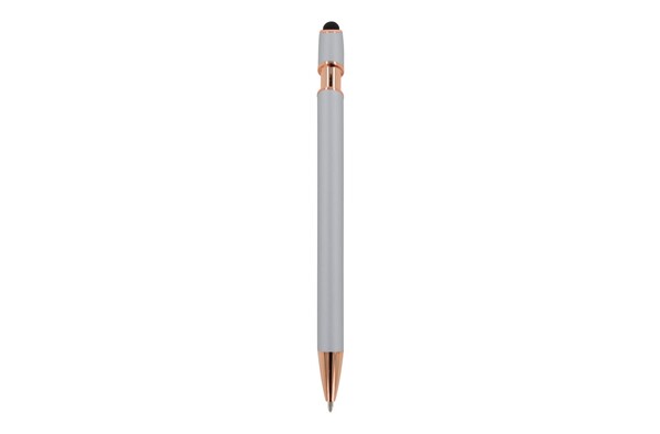 Kuglepen Paris Deluxe Metal gummieret - Sølv