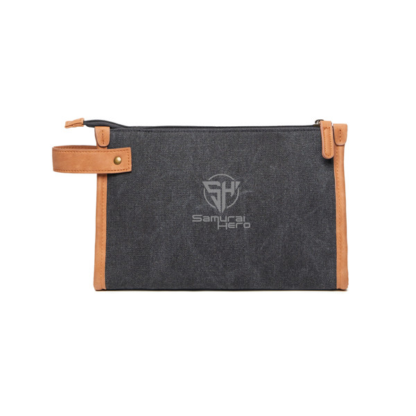 Vinga Bosler toiletry bag, recycled canvas 270mm - Black