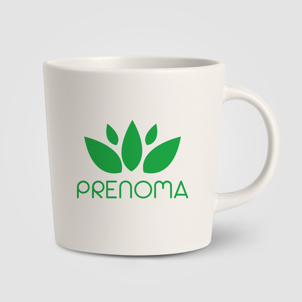 Madison - Mug en céramique matte glacée 355 ml - Blanc / Sérigraphie