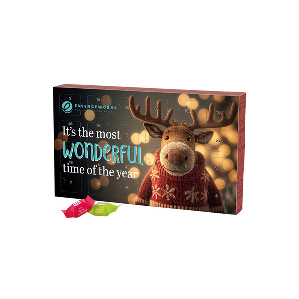 Adventný kalendár eco L, kartónová vložka, Toblerone Tiny - Biela / 24 Ritter SPORT Chocolate cubes, 192 g