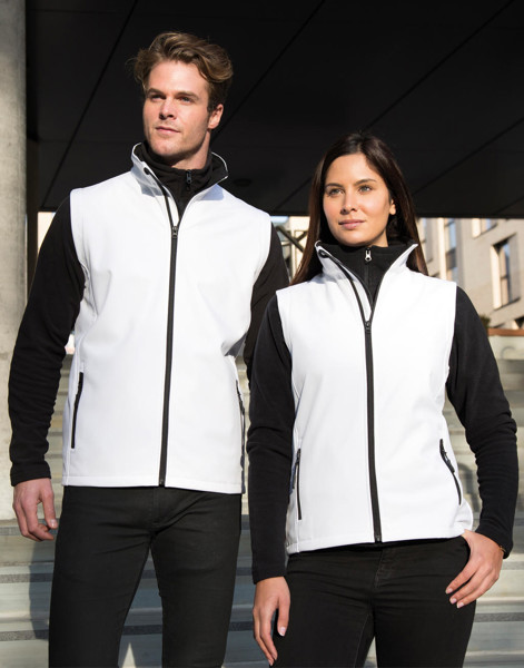 Men's Printable Softshell Bodywarmer - White / Black / S