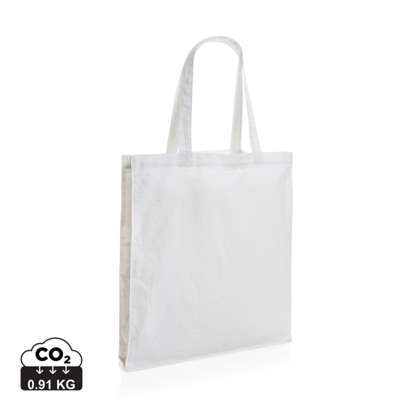 Sac tote en coton recyclé avec soufflet Impact AWARE™ - Blanc